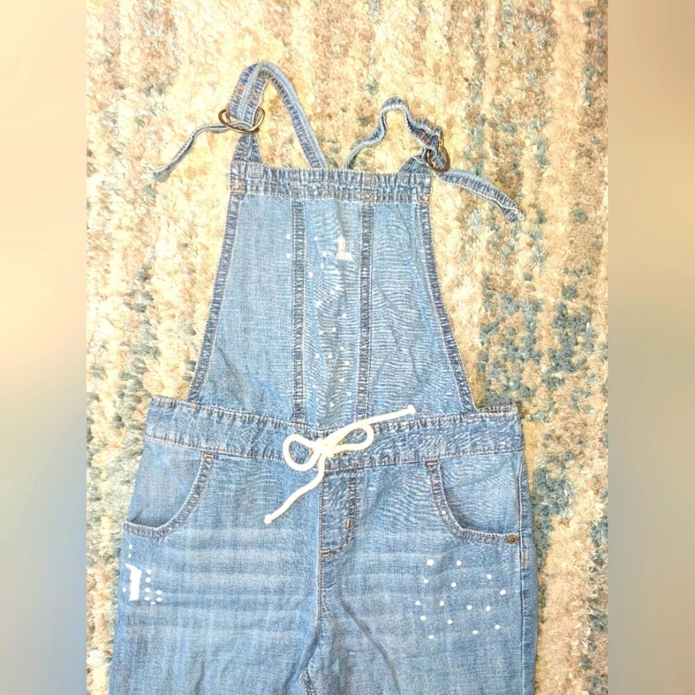 Justice Size 12 Girls Distressed Overalls EUC